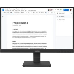 Lenovo ThinkVision S22-4e 21.5" FHD IPS Professional Monitor, 100Hz Refresh Rate, 99% sRGB, 1300:1 Contrast, Low Blue Light, Flicker Free, HDMI and VGA, Tilt Stand, Raven Black